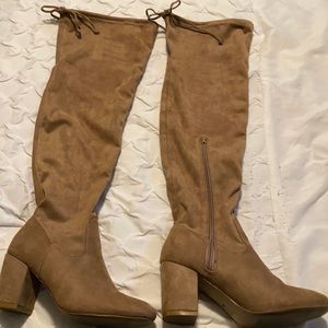 Tan Suede Thigh High Boots